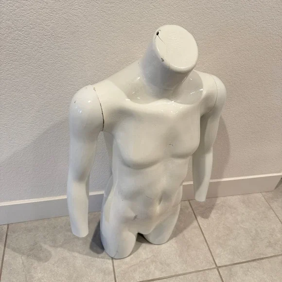 White Male Torso Mannequin Display Form Half Body for Clothing Store - Picture 4 of 5